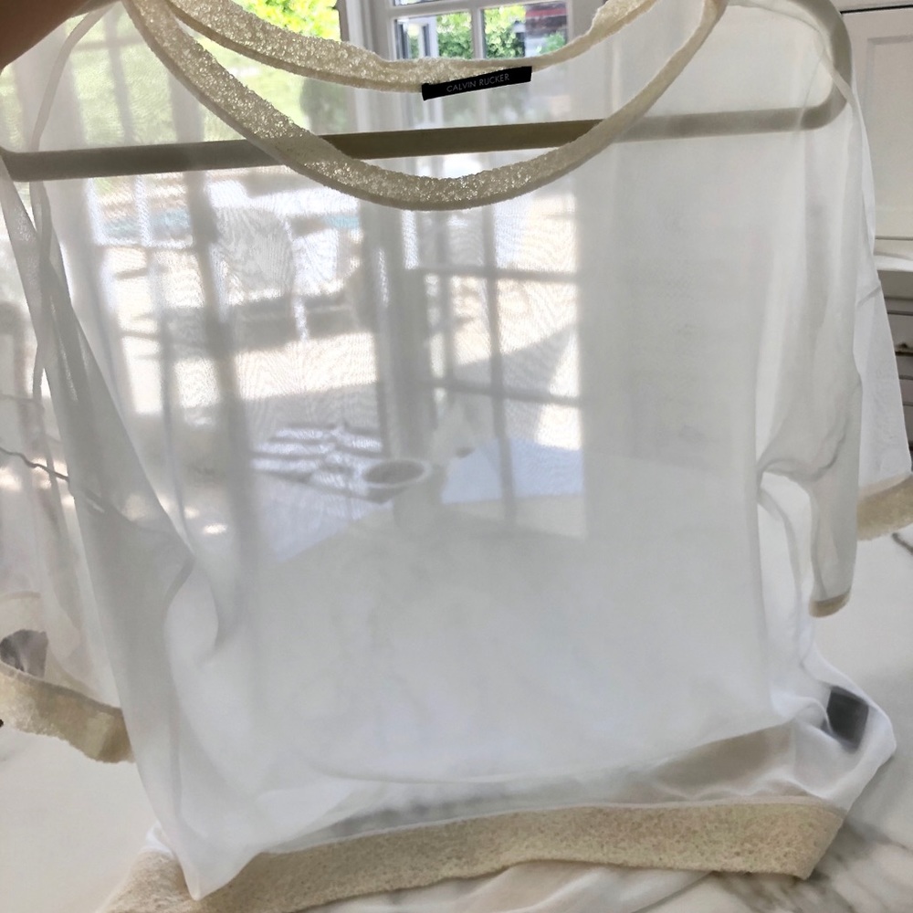 Calvin Rucker Sheer White Blouse